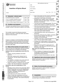 Insertion of Syrinx Shunt Procedural Consent | Queensland Health