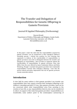The Transfer and Delegation of Responsibilities for Genetic