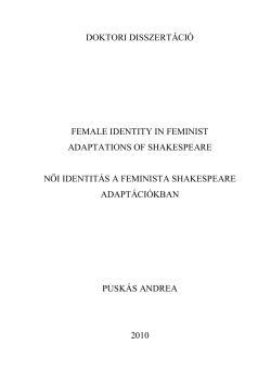 doktori disszert&aacute;ci&oacute; female identity in feminist adaptations of
