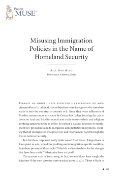 Misusing Immigration Policies in the Name of Homeland Security