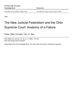 The New Judicial Federalism and the Ohio