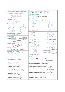 Distance and Midpoint Formula Circumference and Area of Circles