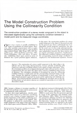 The Model Construction Problem Using the Collinearity