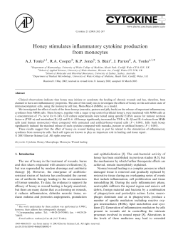 Honey stimulates inflammatory cytokine production from monocytes