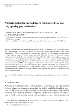 Aliphatic polyester-grafted starch composites by in situ ring opening