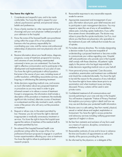 22 1. Considerate and respectful care, and to be made comfortable