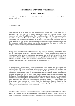 SEPTEMBER 11: A NEW TYPE OF TERRORISM