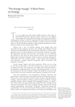 "The Strange Voyage": A Short Precis on Strategy