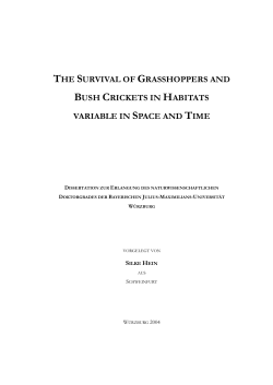 the survival of grasshoppers and bush crickets in