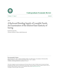 A Backward Bending Supply of Loanable Funds: An Examination of