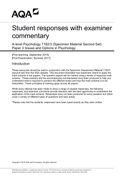 A-level Psychology Student responses with examiner