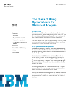 Statistics The Risks of Using Spreadsheets for Statistical Analysis
