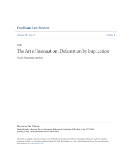 The Art of Insinuation: Defamation by Implication
