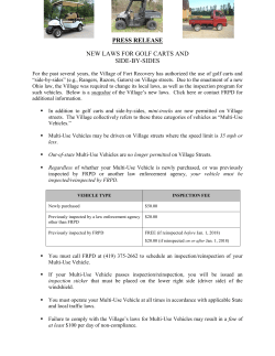 PRESS RELEASE NEW LAWS FOR GOLF CARTS AND SIDE