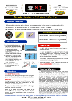 Quartz Heater &ndash; 350 Watt / 450 Watt