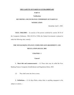 The Non-Banking Finance Companies (Establishment