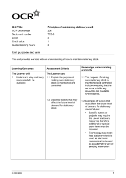 Unit 206 principles of maintaining stationery stock
