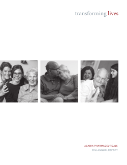 Annual Report - Acadia Pharmaceuticals