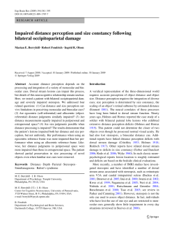 Impaired distance perception and size constancy following bilateral