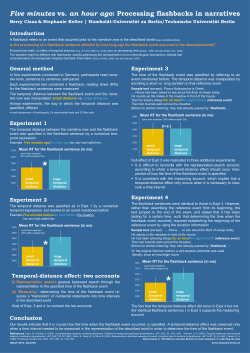 Five minutes vs. an hour ago: Processing flashbacks in narratives