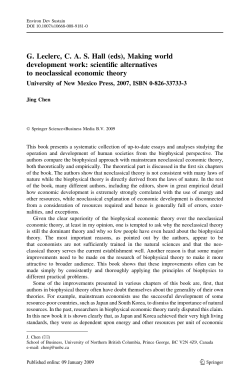 (eds), Making world development work: scientific alternatives