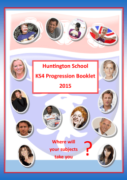 Huntington School KS4 Progression Booklet 2015