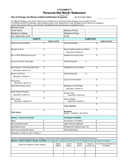 Attachment 2 Personal Net Worth Statement