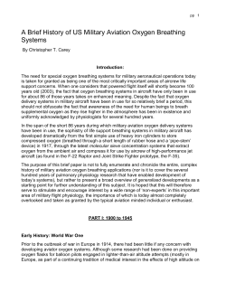 A Brief History of US Military Aviation Oxygen Breathing Systems