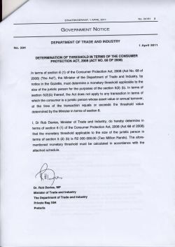 CPA Threshold Gazette
