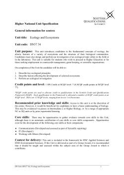 national unit specification: general information