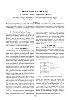The BNC Parsed with RASP4UIMA