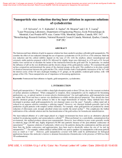 Nanoparticle size reduction during laser ablation in aqueous
