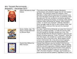 Mrs. Gazaleh Recommends…. Biography – December 2013