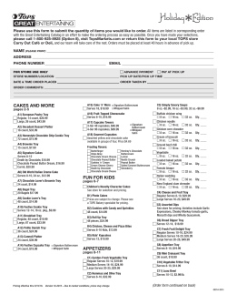 Holiday Edition - Tops Friendly Markets