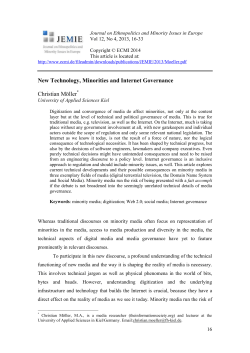 New Technology, Minorities and Internet Governance