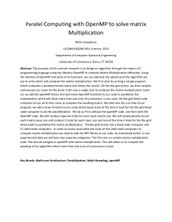 Parallel Computing with OpenMP to solve matrix Multiplication