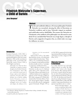 Friedrich Nietzsche`s Superman, a Child of Darwin