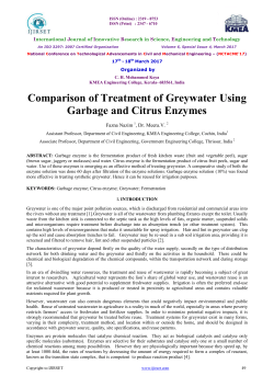 Comparison of Treatment of Greywater Using Garbage