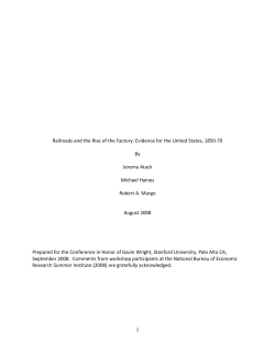 Railroads and the Rise of the Factory: Evidence for the United States