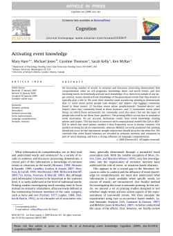 Activating event knowledge - Indiana University Bloomington