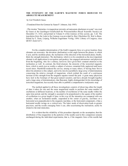 The Intensity Of The Earth`s Magnetic Force Reduced To Absolute