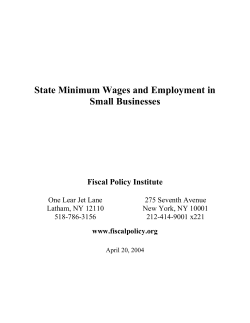 State Minimum Wages and Employment in