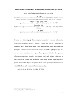 Nanocrystals in silicon photonic crystal standing