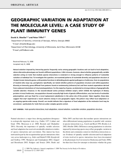 geographic variation in adaptation at the