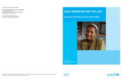 Child Marriage and the Law
