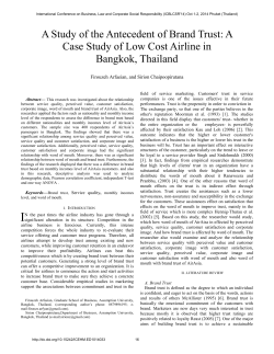 A Study of the Antecedent of Brand Trust: A Case Study of