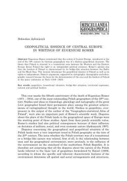 geopolitical essence of central europe in writings of eugeniusz romer