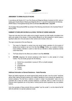 New Rules in relation to Drug and Alcohol Testing of Horse