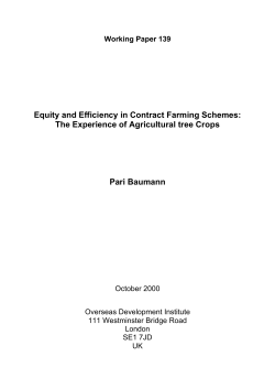 Equity and Efficiency in Contract Farming Schemes