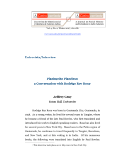 Placing the Placeless: A Conversation with Rodrigo Rey Rosa